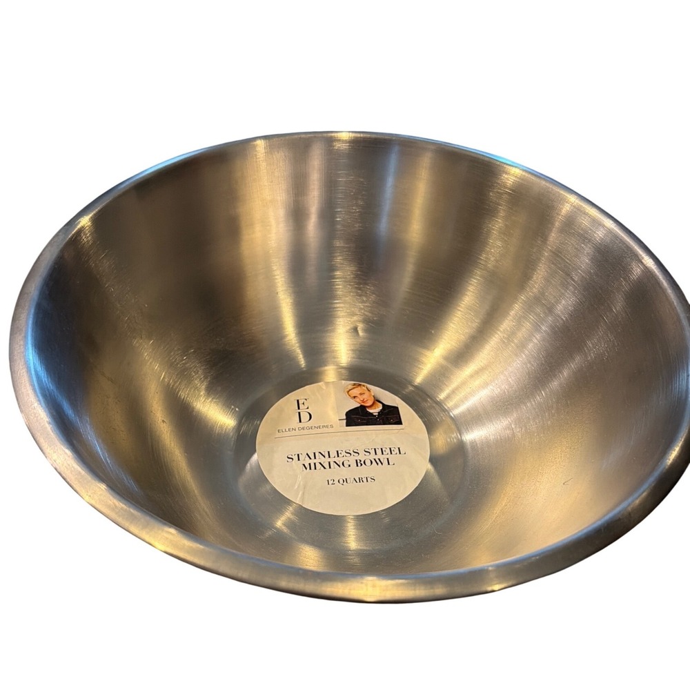 ED Ellen DeGeneres 12-Quart Stainless Steel Mixing Bowl - Engraved "Love" NWT